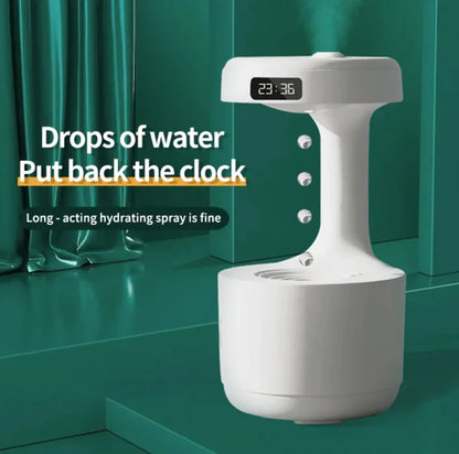 Bedroom Anti-Gravity Humidifier With Clock Water Drop Backflow Aroma Diffuser Large Capacity Office Bedroom Mute Heavy Fog Household Sprayer